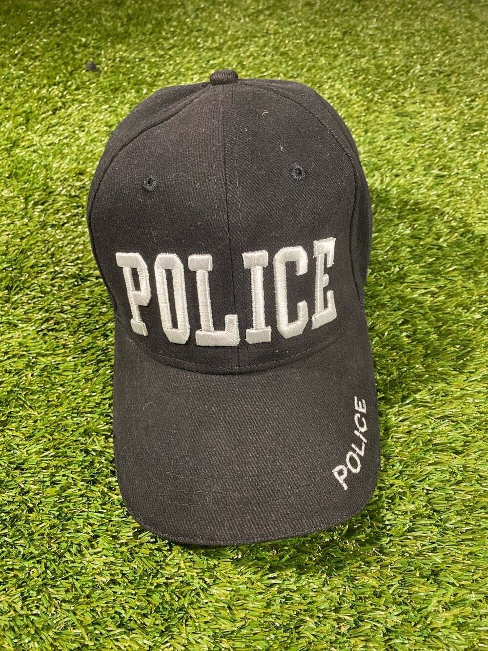 Cap King Police Baseball Cap Black Cotton Embroidered Adjustable